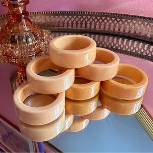 Set of 6 Antique Butterscotch Bakelite Art Deco Napkin Rings